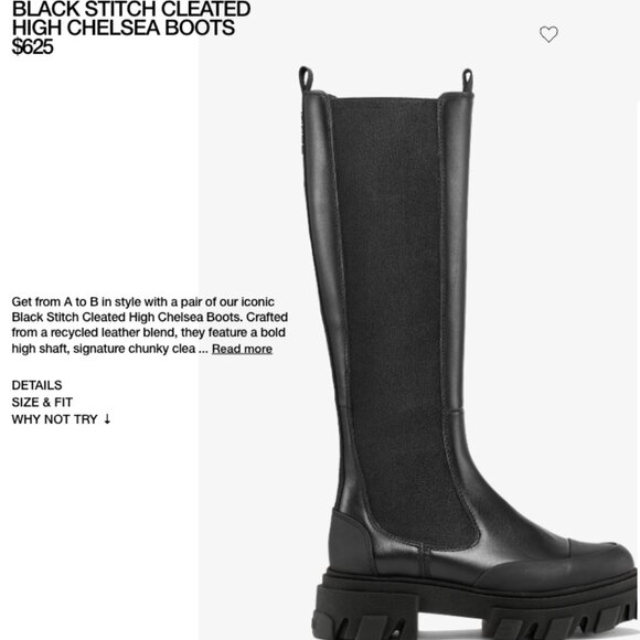 Ganni Women Cleated High Chelsea Boot - Picture 1 of 4